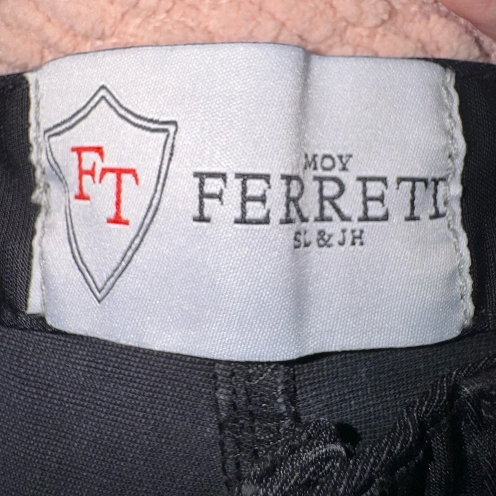Moy Ferretti Men’s Black Pants 30x30 | Vintage Tailored | Heavy Stretch Fabric